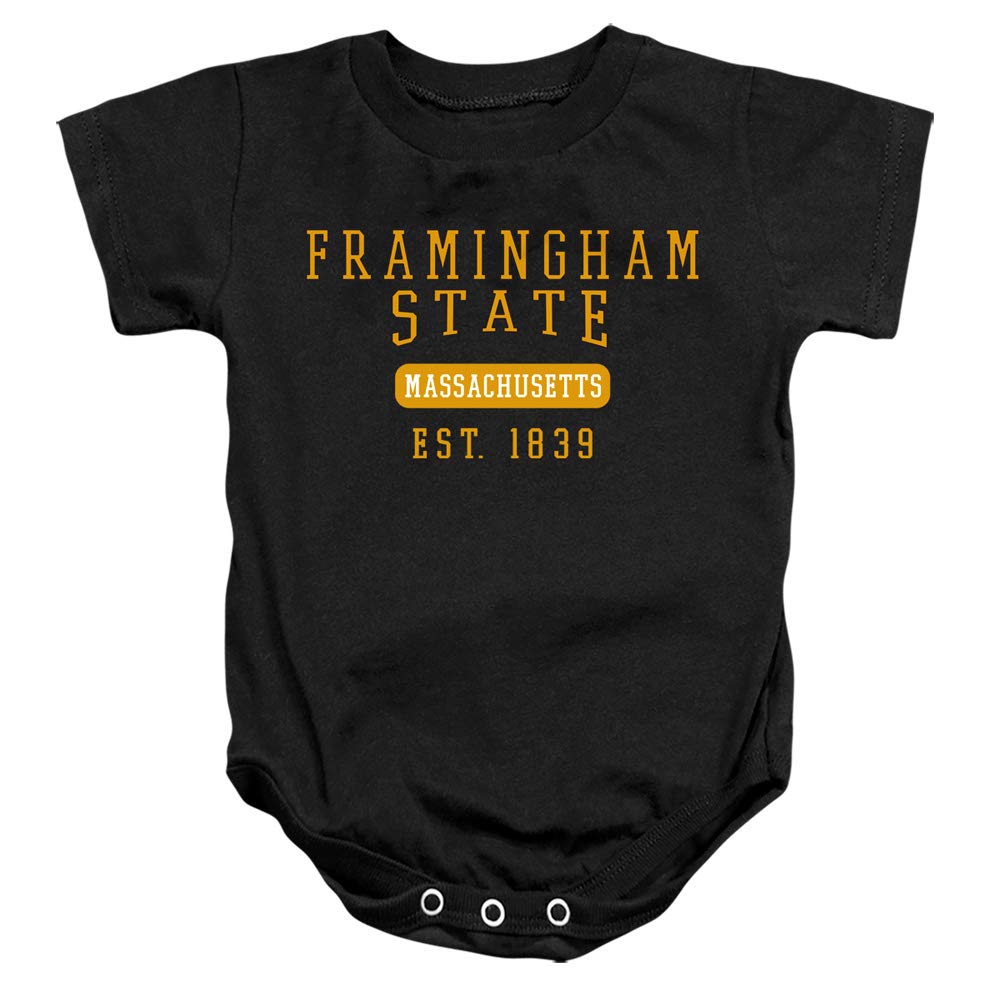 Framingham State University Official Founded Date Unisex Infant Snap Suit for Baby, Black, X-Large (24 months)