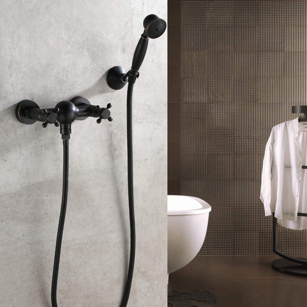 OZBMA Black Bronze Shower Faucet Bathtub European Retro Simple Set Beautiful Practical