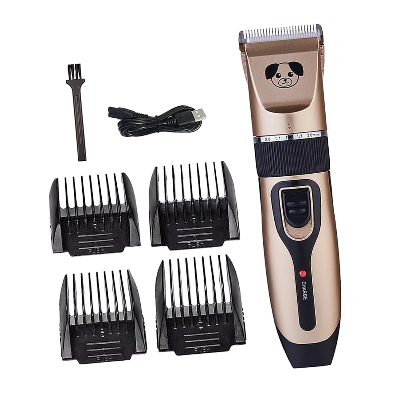 POPETPOP Rechargeable Dog Hair Clipper Electric Grooming Tool for Pets Quiet and Hair Trimmer with Head for Dogs and Cats No Oil Included