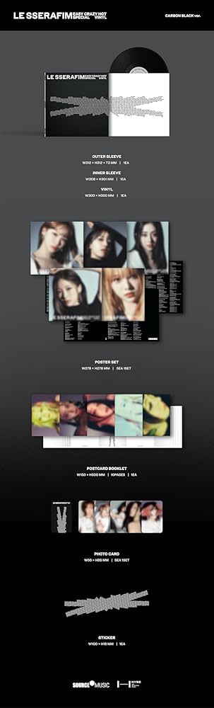 K-POP・アジア EASY-CRAZY-HOT SPECIAL VINYL CARBONBLACK LE SSERAFIM - 'EASY-CRAZY-HOT' SPECIAL VINYL[CARBON BLACK