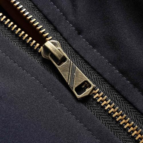 TERGHTP Bomber Jacket Men Fake Two Piece Zipper Hooded Windbreaker Jackets - image 5