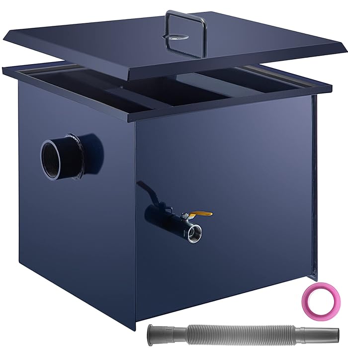 Buy VEVOR Commercial Grease Interceptor 50 LB, Carbon Steel Grease Trap