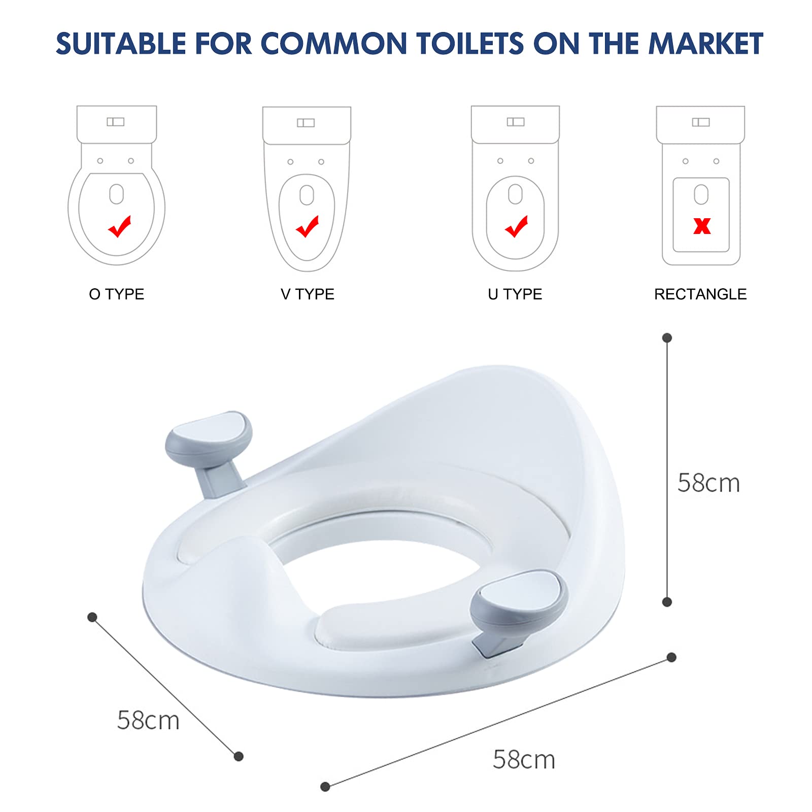 Reductor WC Niños Asiento Inodoro para Niños Tapa WC para Niños Reductor de WC para Bebé Adaptador WC Niños con Reposabrazos, Respaldo, Tapizado, Diseño Antideslizante