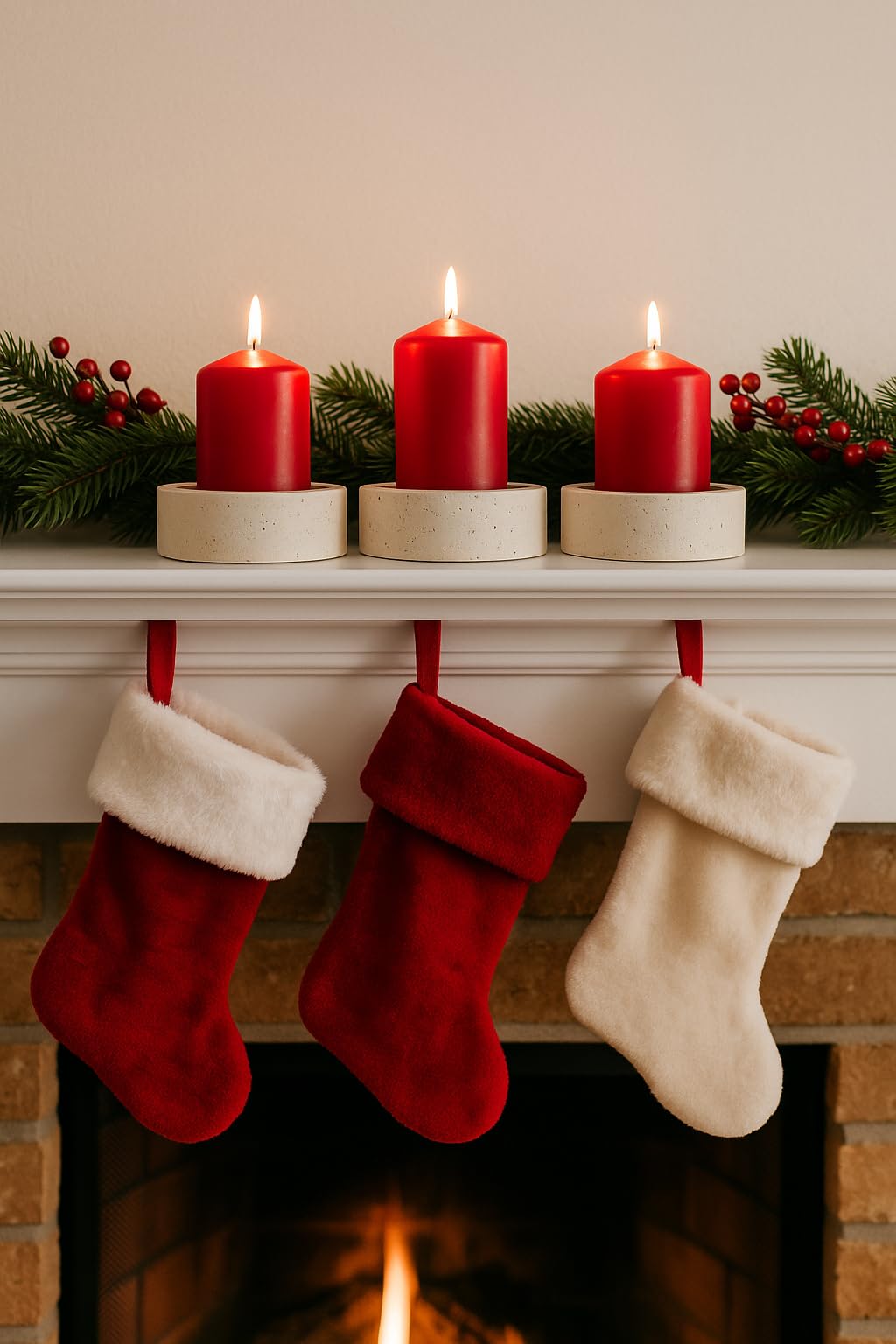 Teelichthalter aus Travertin Ø 9 cm – Edler Kerzenhalter aus Naturstein für Tealights | Stilvolle Tischdeko & Weihnachtsdekoration – Handgefertigt in Italien – Kalu Creations