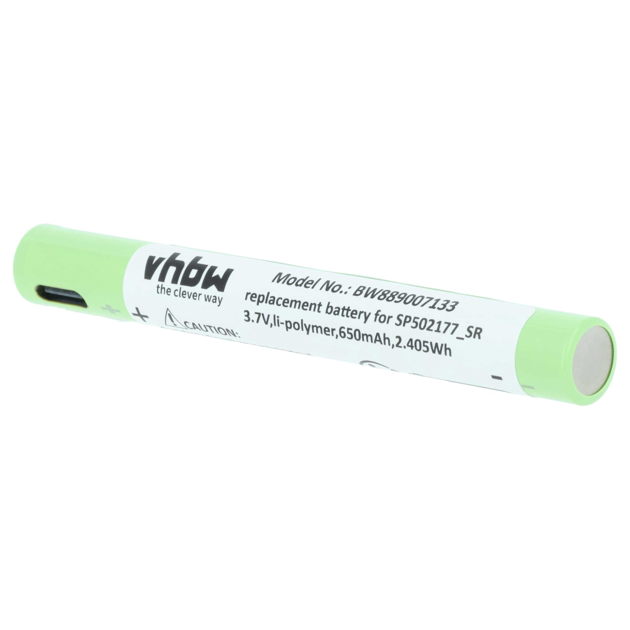 vhbw 3 x akumulator kompatybilny z Ledlenser P4R Core latarka czołowa (650 mAh, 3,7 V, litowo-polimerowa)