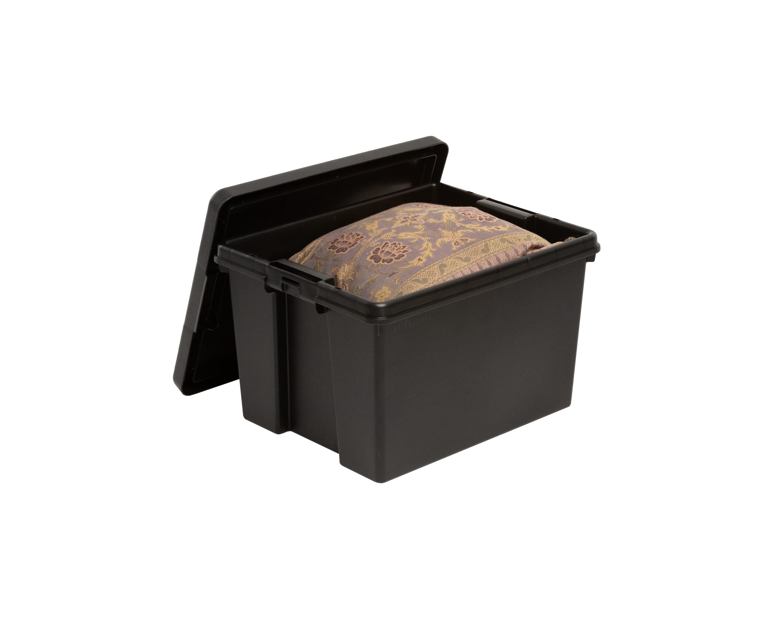 JS We Create Sile Black (Set Of 4) 45L Recycled Heavy Duty Super Strong Storage Boxes