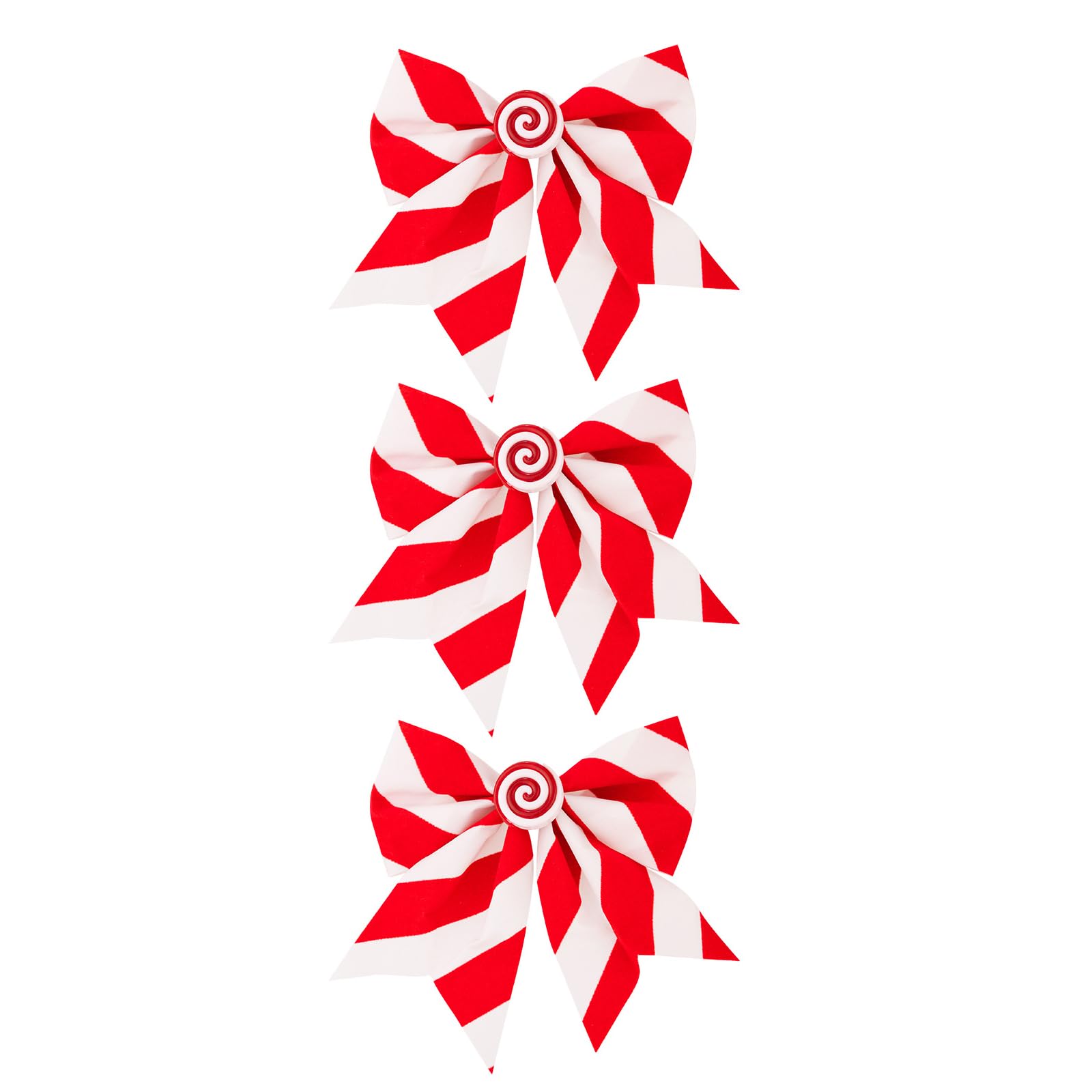 Yhplxyuus 3Pcs Striped Fabric Bowknot Holiday Tree Bowknot Decoration for Christmas Tree Door Wreath Mantels Wedding Backdrops Red Striped Christmas