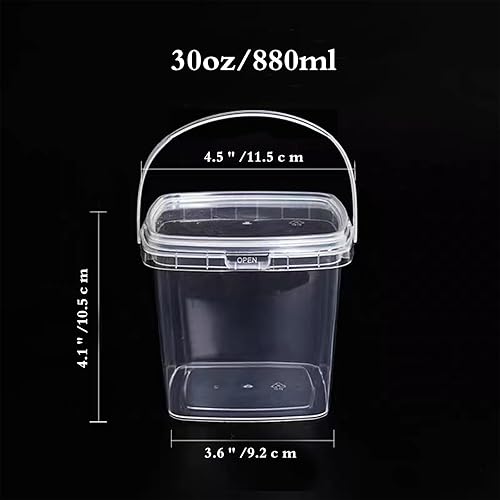 Miniatura 4 de SHPii - Recipientes cuadrados transparentes con tapas, sin BPA, aptos para congelador y microondas, reutilizables, preparación de comidas, comida