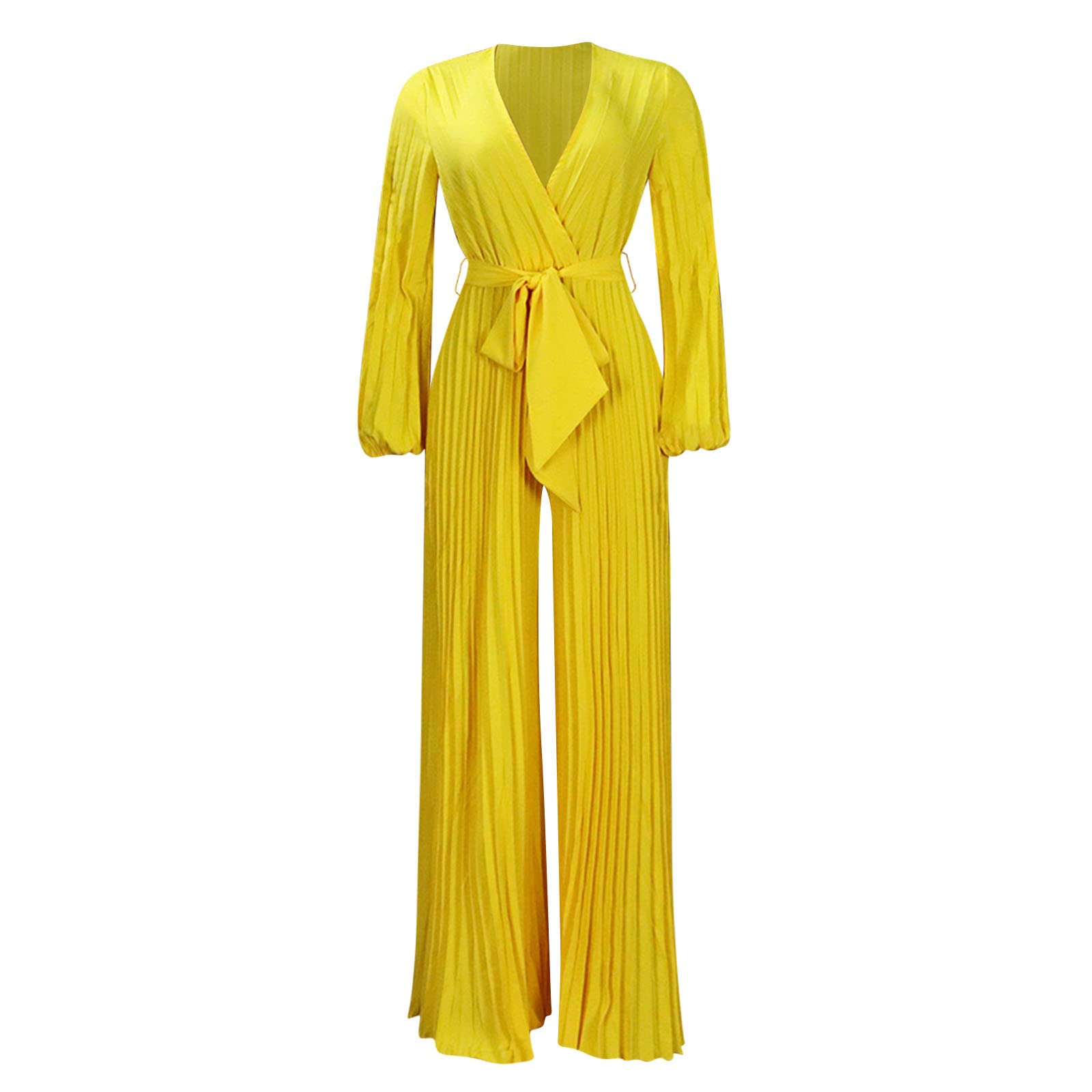 Jumpsuit Damen Elegant Lang, Hosenanzüge Für Damen V-Ausschnitt High Waist Overall Hosenanzüge Große Größen Romper Lose Damen-Overalls Lässige Bequem Overalls Sommer Strand Outfit Kostüm Festlich