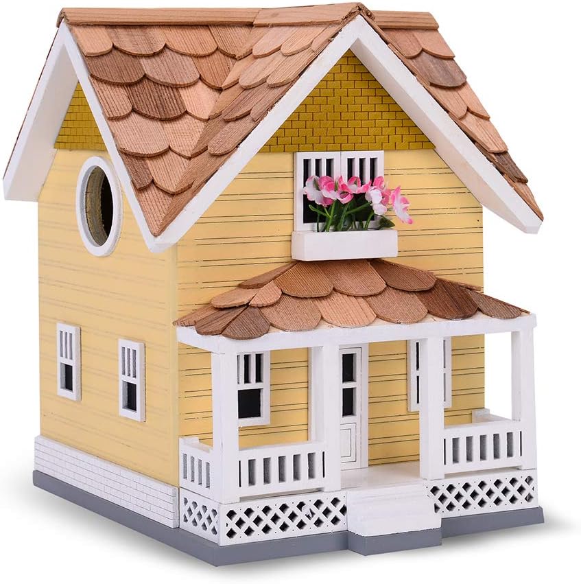 Outdoor Wooden Birdhouse - Golden Craftsman : Patio, Lawn & Garden
