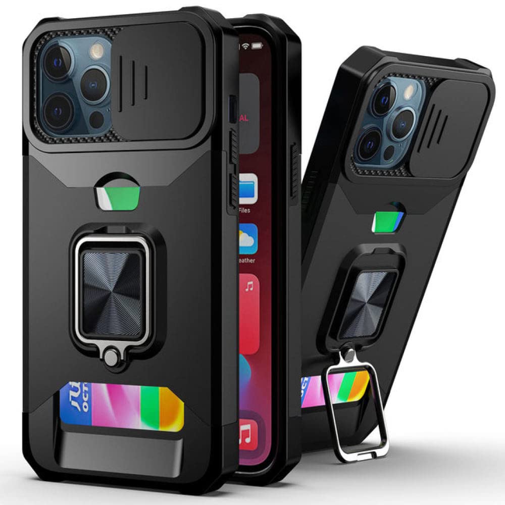 Coque béquille iPhone 14 Pro Max avec cache caméra et rangement de carte