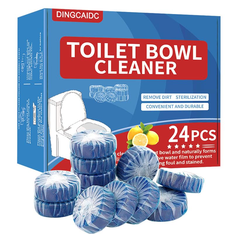 DINGCAIDC Toilet Cleaning Tablets Fast-Dissolving, Long-Lasting Freshness Safe for All Toilets, Septic Tanks & Pipes (24)