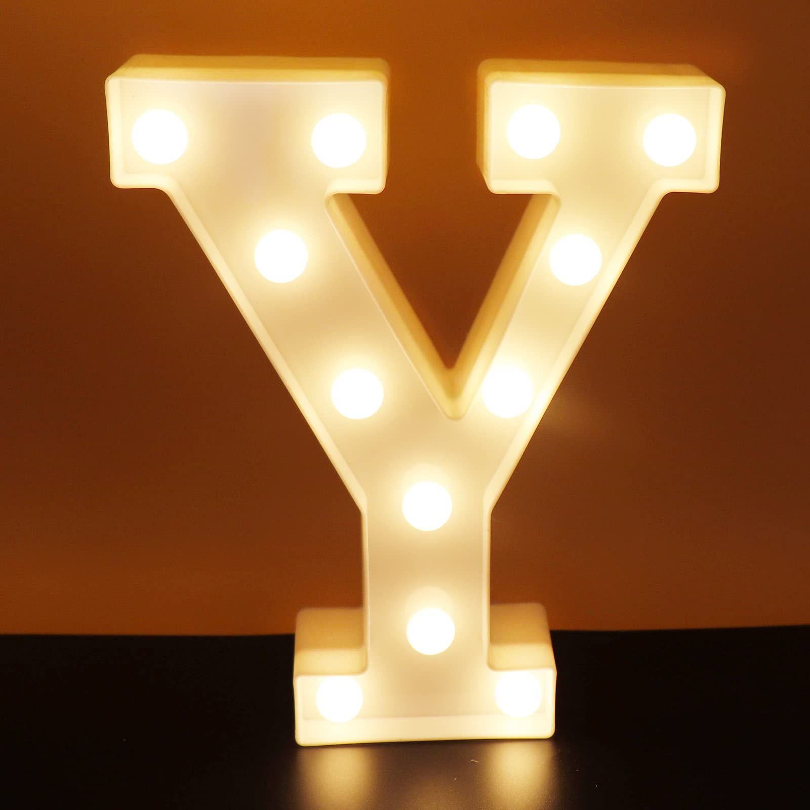AUSAYE LED Letter Lights Alphabet Light Up Sign Night Light for Home Party Wedding Decoration (Y) — image 1