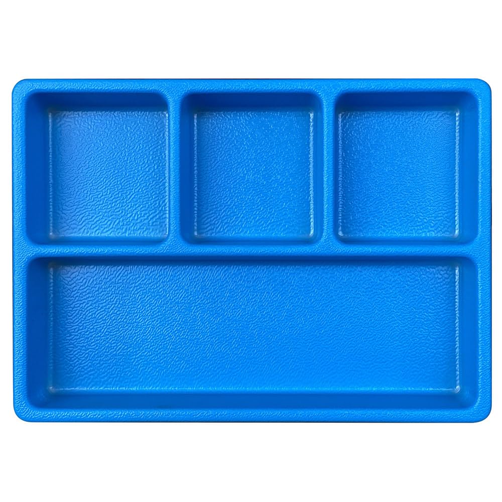 Sogi ARR-VAS-4S Termoformato Separatore Porta Minuteria a 4 Scomparti per Cassetti Azzurro - Compatibile con Arredo Officina ARR-OFF