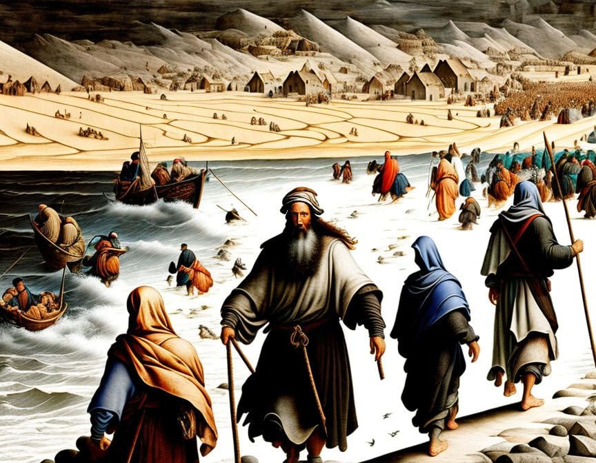 Tableau Moïse traversant la mer GerRit oubliez les murs tristes grâce à cette toile