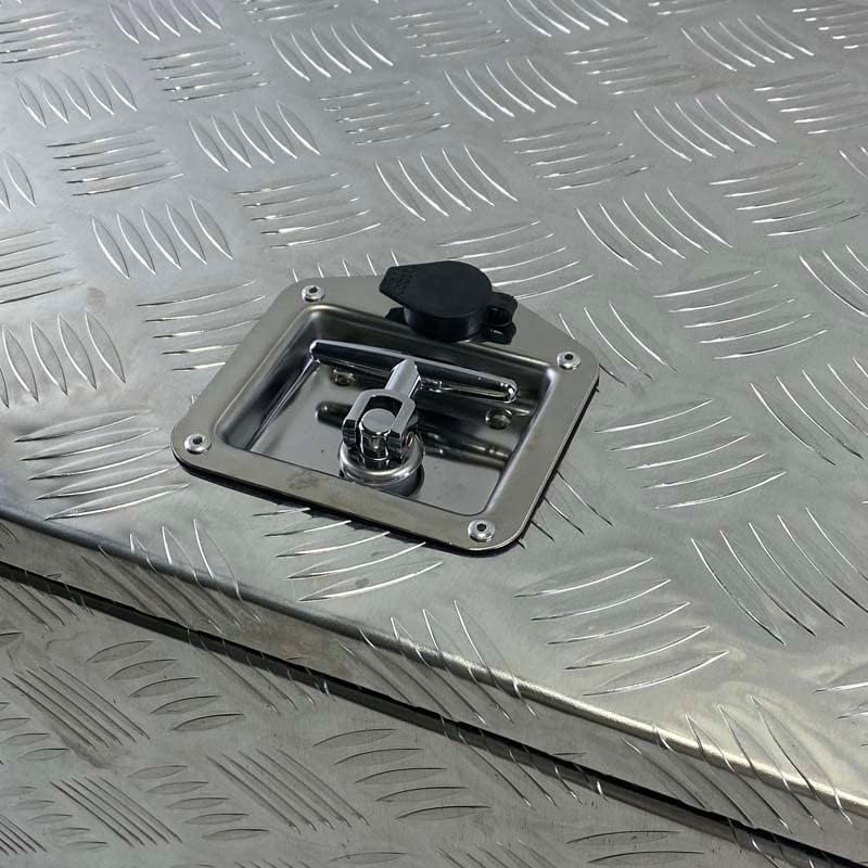 24" Truck Trailer Tool Box Aluminum Storage Boxes Truck Bed Underbody Toolbox Utility ATV Pickup Flatbed Organizer Lockable with Keys