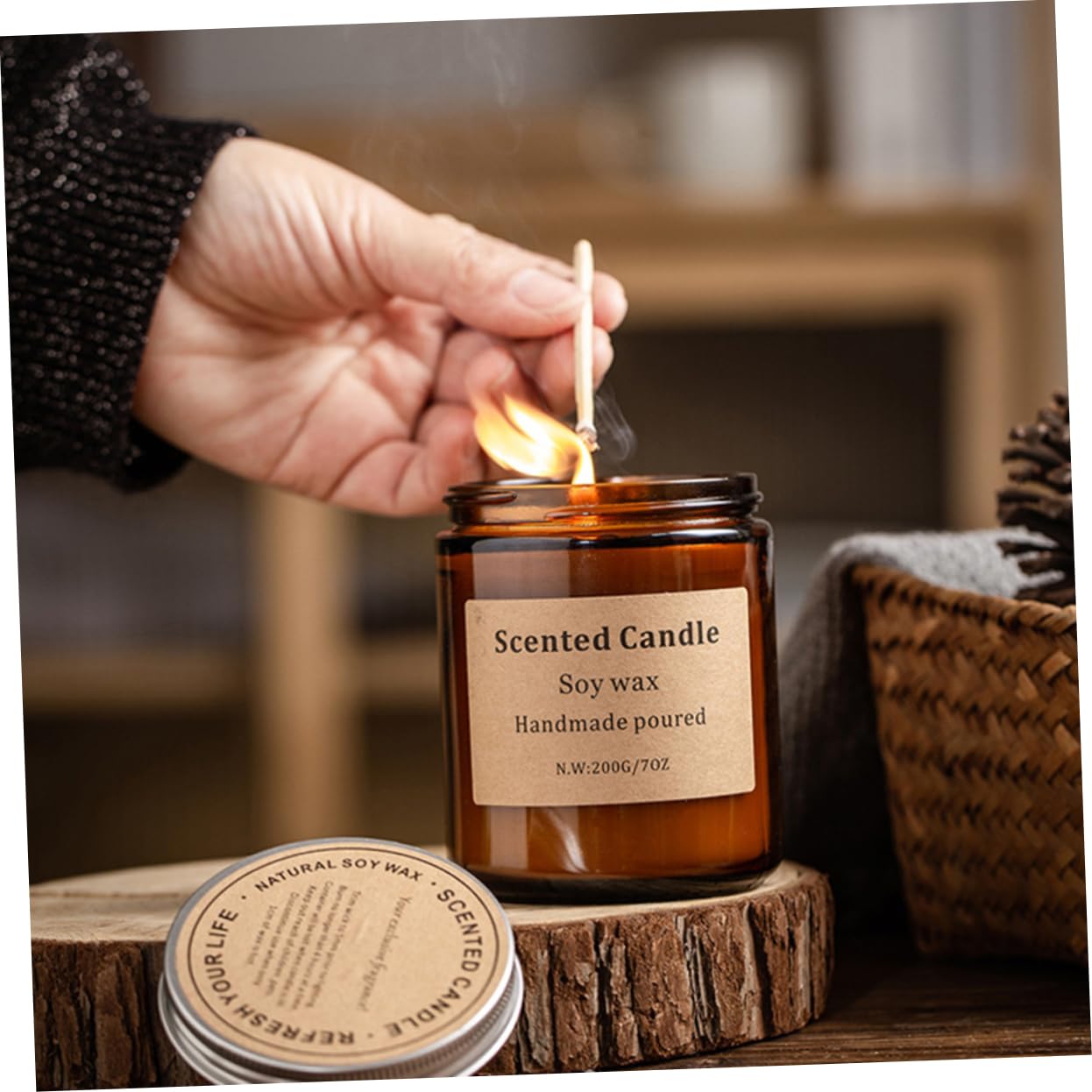 Vela de Aromaterapia de Cera Natural 200g en Vidrio