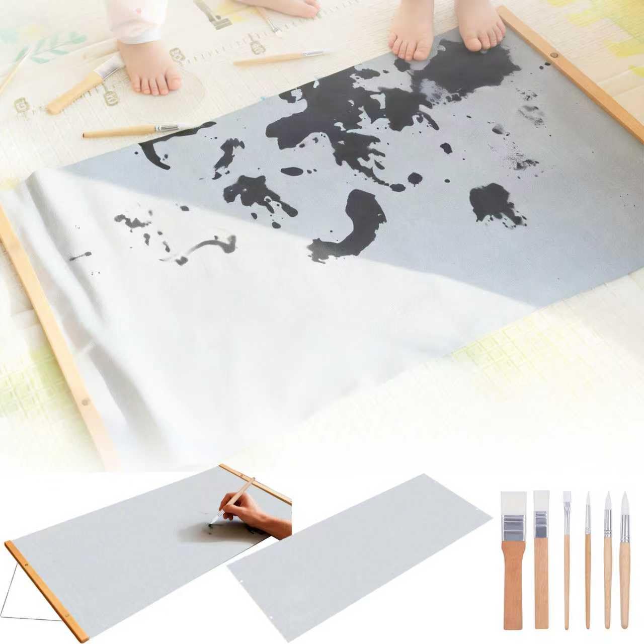 Magic Canvas Paint with Water,Includes 2 Interchangeable Canvas Restore to Original State After Drying, Reusable,No Need to Worry About Paint Splattering During the Painting Process.(19.68 * 27.55in)