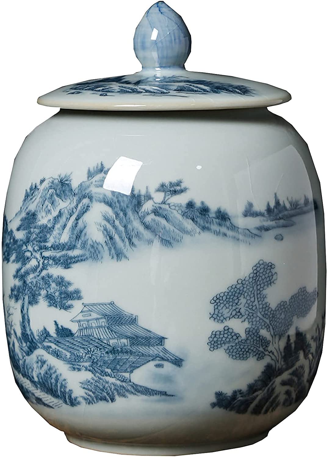 XIAOQIANG Loose Tea Tea Pots, Ceramic Pots, Tea Box Storage, Home Kitchen and Dining Room Decoration Moisture-Proof(Color:A) (Color : B)