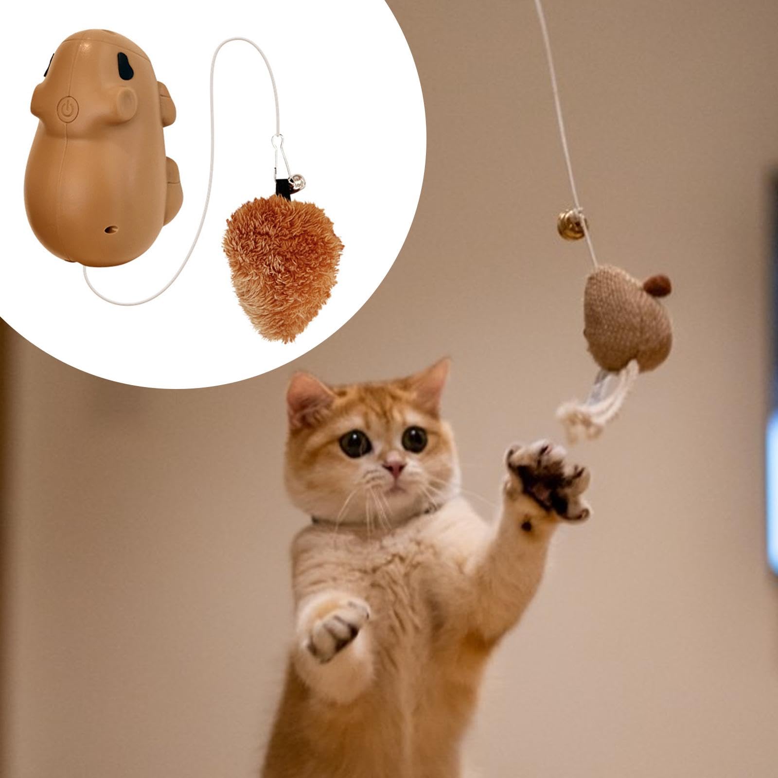 LOVIVER Jouet interactif pour Chat, léger et Facile à Utiliser, avec Clochette et Mouvement Rapide. Idéal pour stimuler enrichir l'activité Physique des