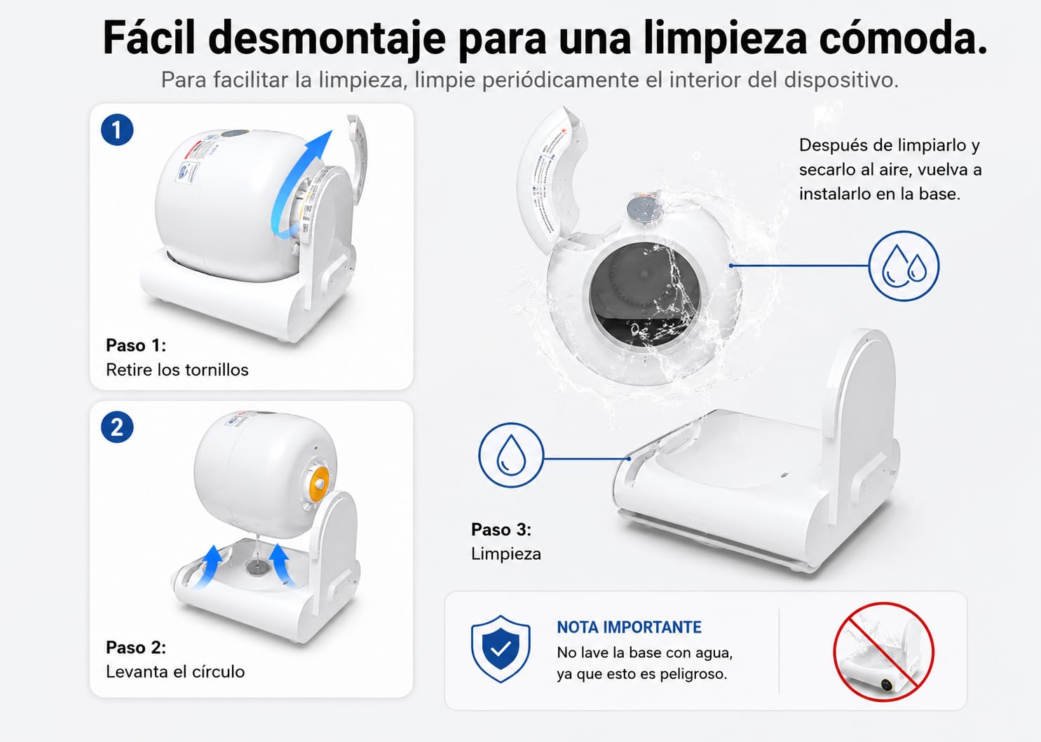 Arenero Autolimpiable para Gatos con App, Caja de Arena Automática 65L, Control de Olores, Monitor de Salud y Peso, Ultra Silencioso, Incluye Repuesto Base DE Arena Y Bolsas| Versión 2026