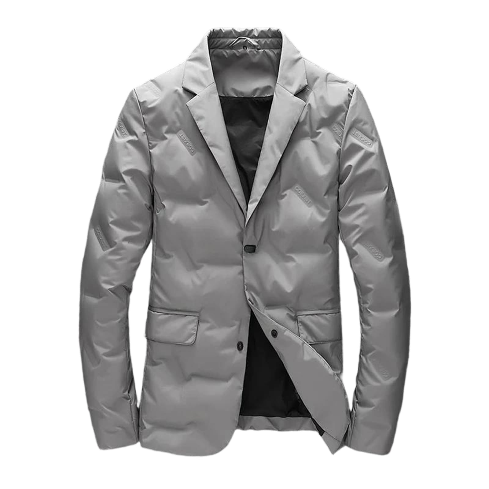 Doudoune à col amovible et manteau droit automne-hiver couleur unie pour homme