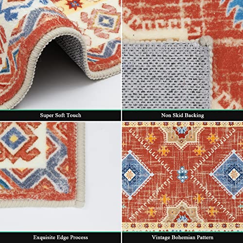 Hebe Boho Rug Runners For Hallways 2X10 Ft Non Skid Entryway Runner Rug Soft Vintage Kitchen Rug Runner Washable Farmhouse Laundry Runner Rug Floor Carpet For Bathroom Bedroom #TOP1