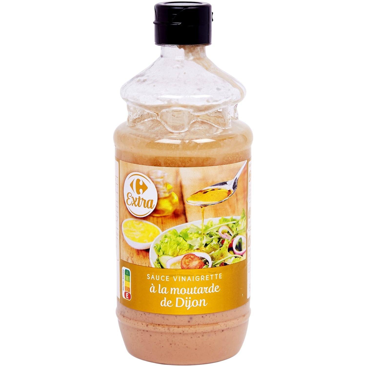 CARREFOUR EXTRA Vinaigrette à la Moutarde de Dijon - Bouteille 50 cL - Sauce salade prête à l'emploi - Huile de colza et moutarde de Dijon 17% - Lot de 3