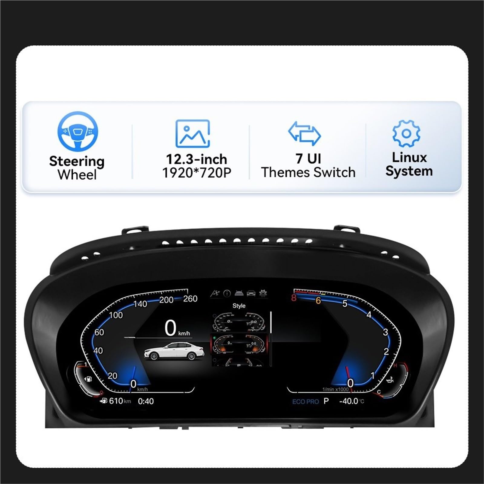 Do Bmw Serii 5 E60 E61 E63 E64 Cyfrowytachometrsamochodowy | Panel LCD Prędkościomierz Wirtualny Instrument 12.3 ''cyfrowa Deska Rozdzielcza