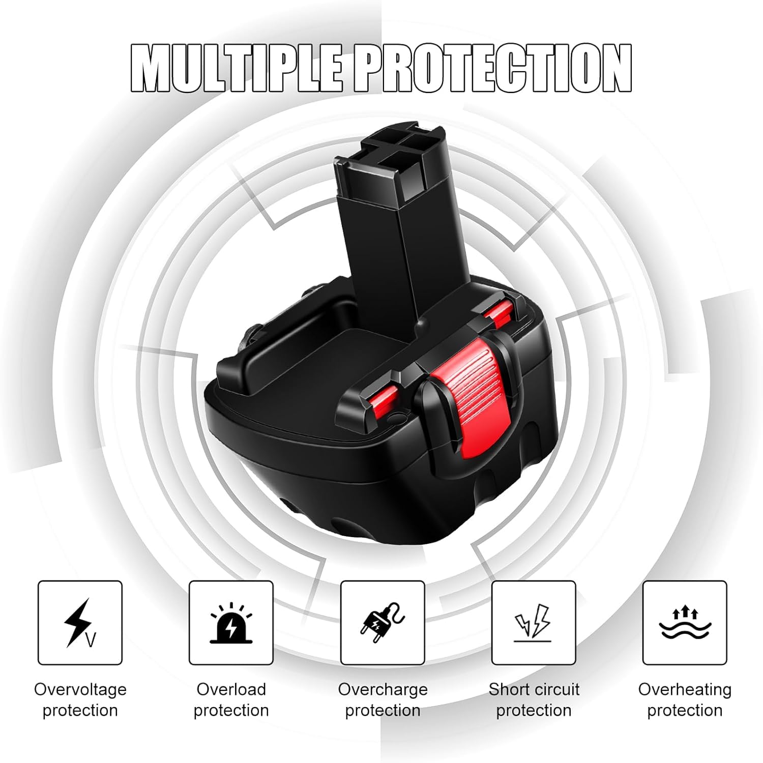 2 Pezzi 12V 3.6Ah BAT043 Batteria di Ricambio per Bosch Batteria 12V Ni-MH Compatibile BAT120 BAT139 2607335542 2607335526 2607335274 2607335709 per Bosch GSR 12-2 12VE-2 PSR 12 GSB 12VE-2 Catastro