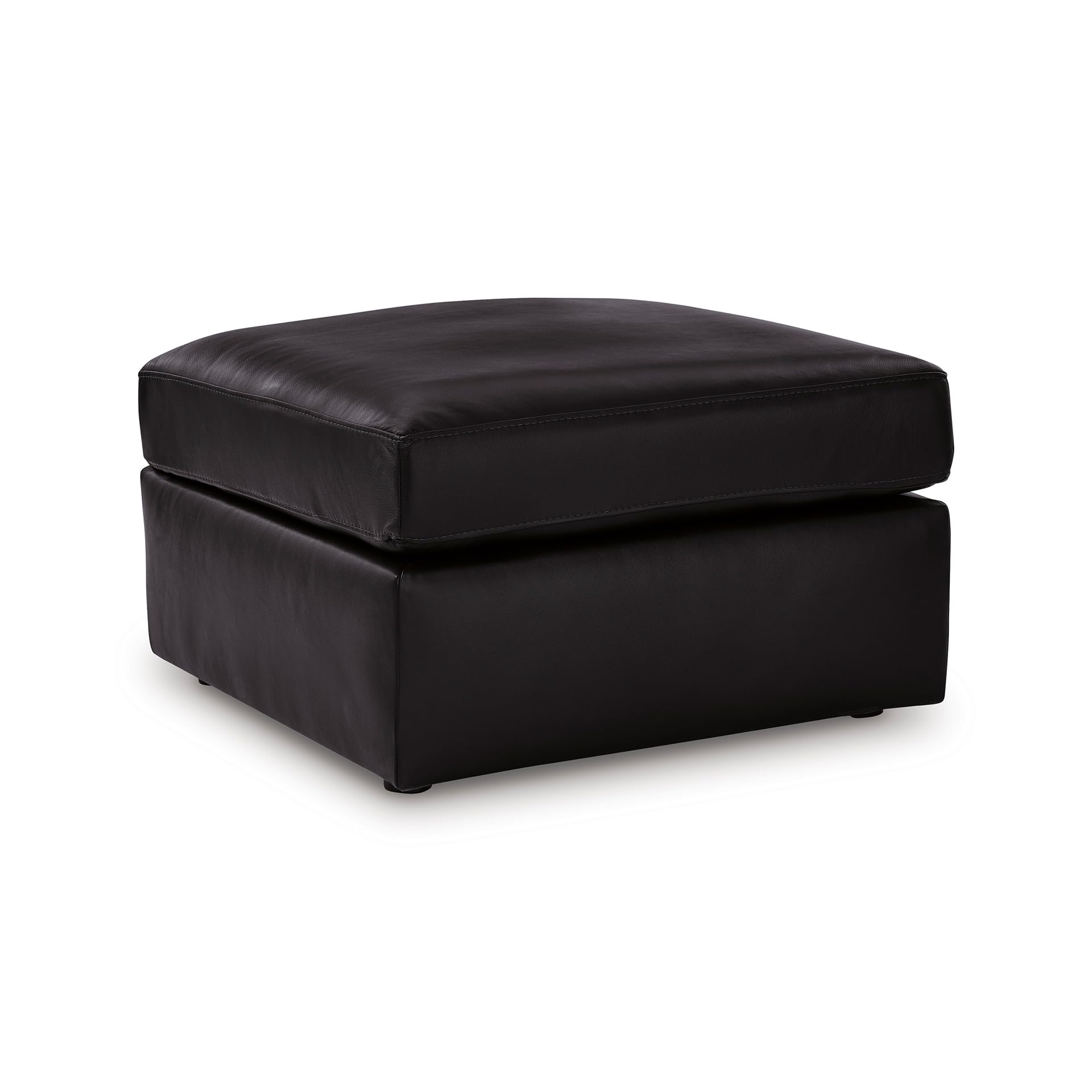 Signature Design by Ashley Oversized Accent Ottoman, Black Leather
