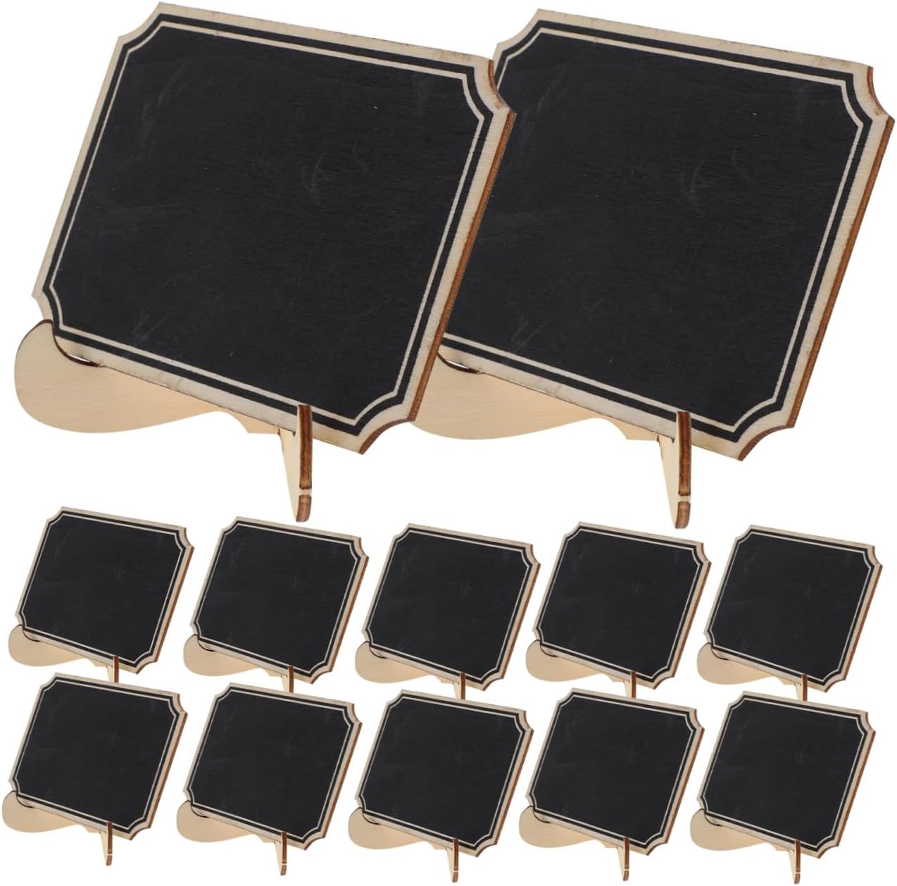 Garneck 20pcs Mini Chalkboards Small Erasable Blackboard Signs Round Corner Decorative Message Boards for Restaurant Coffee Display and Menu Labeling