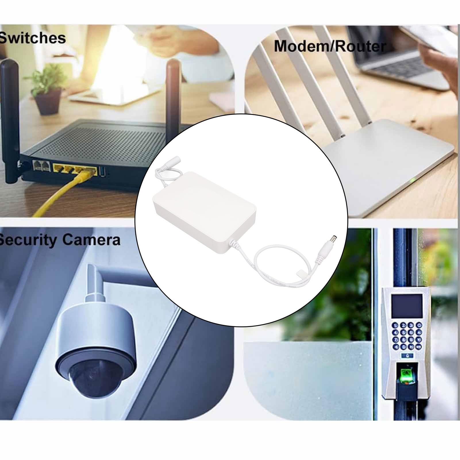 Mini Batterie de Secours UPS, 4400 MAh 12 W, Alimentation sans Interruption avec Sortie DC 12 V 1 A, Petite Batterie de Secours au Lithium-ION d'urgence pour Routeurs, Modem