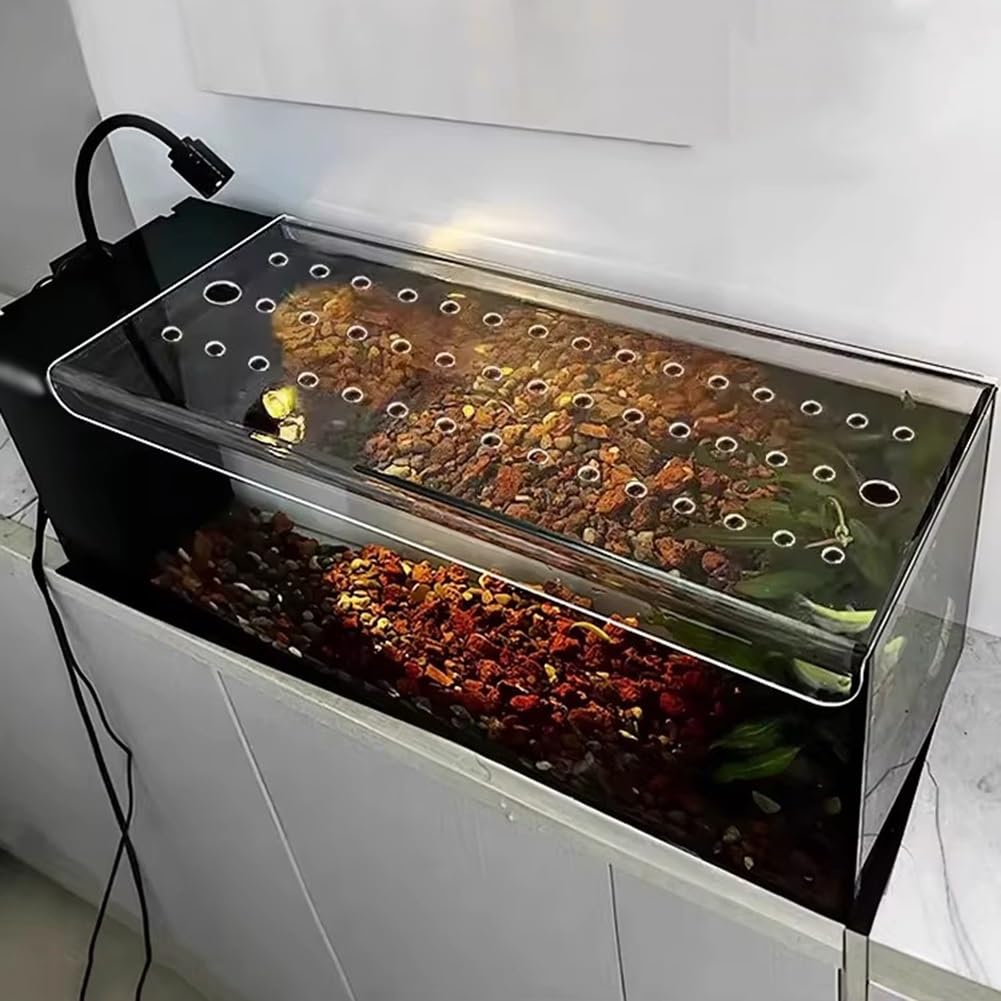 Couvercle d'aquarium en acrylique transparent avec trou d'air, couvercle de terrarium découpable, design résistant aux sauts