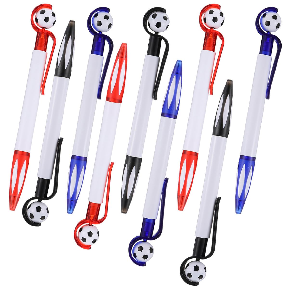 SEWACC 4 Sätze Teiliges Fußball Kugelschreiber Einziehbare Schreibstifte Mit Premium Tinte Glattes Schreiben Rot Blau Schwarz Kreative Fußballform Für Schüler Büro Party Und 9 Stück * 4