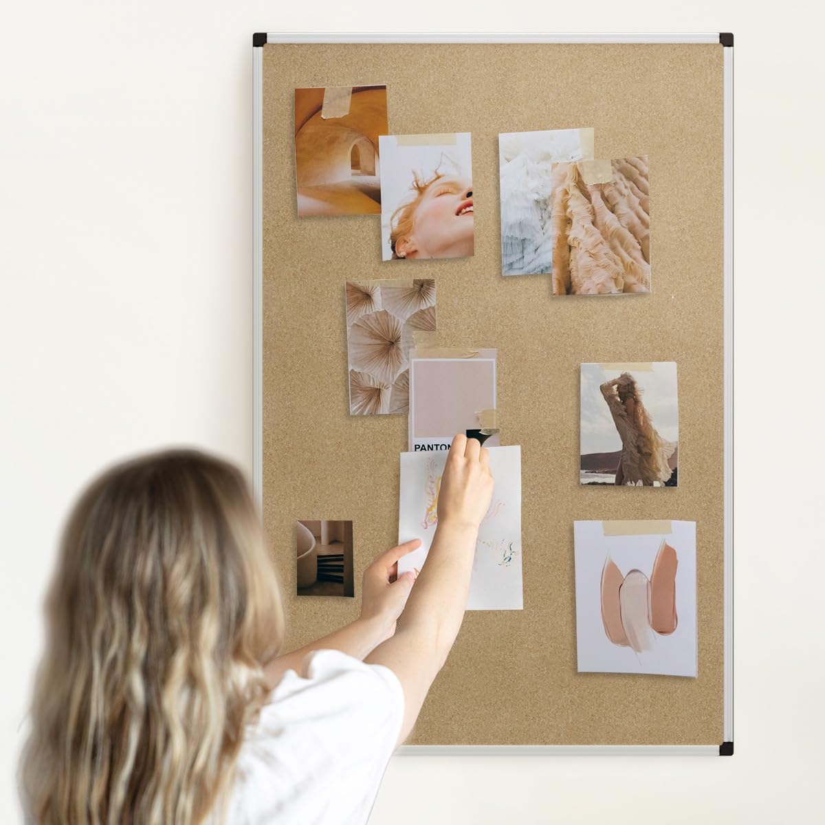 INNOVART Extra Large Cork Bulletin Board 72" X 48" with 40 Push Pins, Corkboard with Silver Aluminum Frame, Notice Board for Wall, Wall Mount Framed Pin Board for Home, Office, School