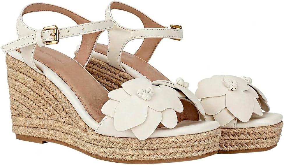 Women's Espadrille Wedge Sandals-Comfortable Platform Summer Sandals |wedges heels w/Adjustable Ankle Strap & Open Toe | Beach Vacation Dressy Heeled Dress Shoes