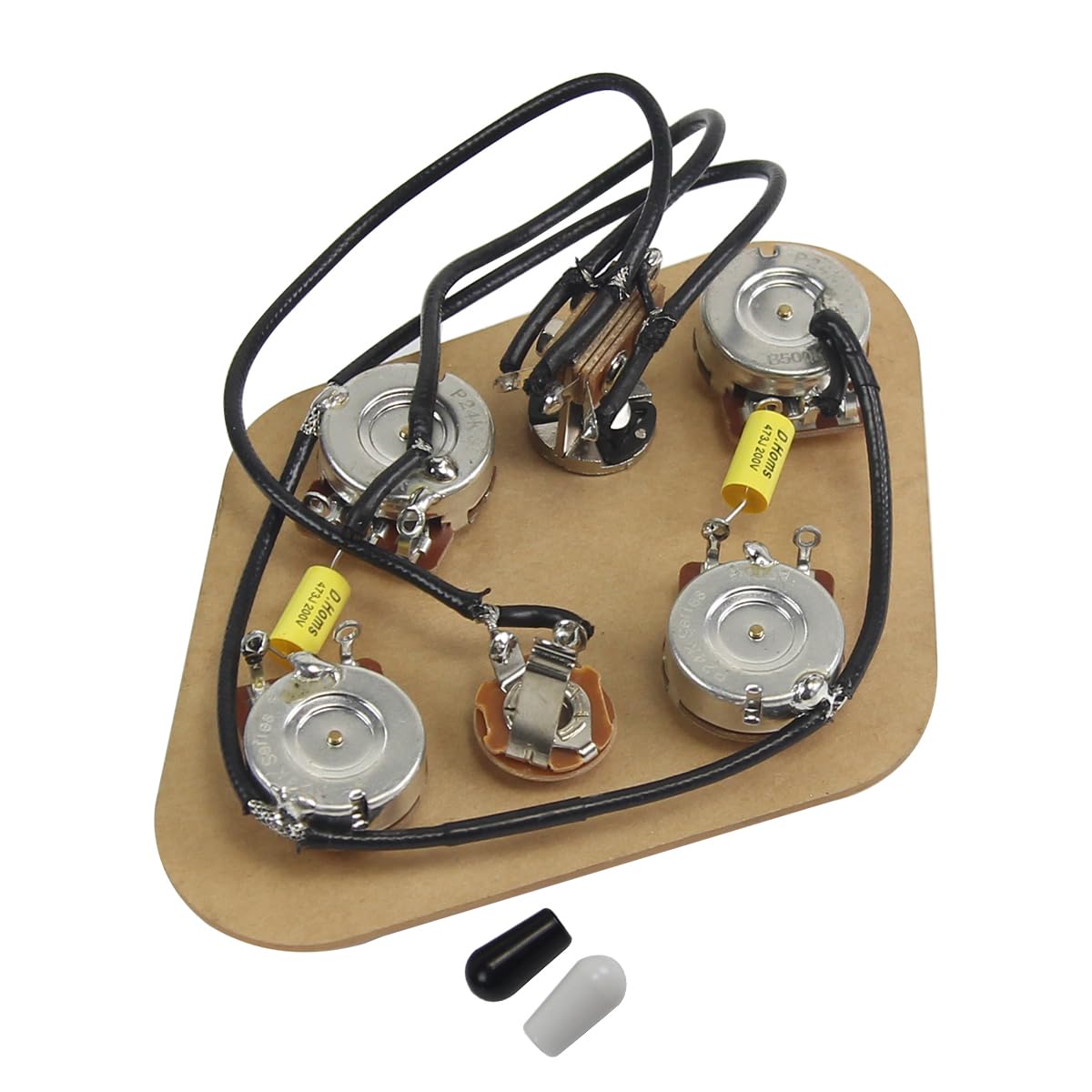 FLEOR Vorverdrahteter 2T2V-Kabelbaumsatz mit 6-Loch-3-Wege-Kippschalter 500K-Töpfen für SG-Gitarre