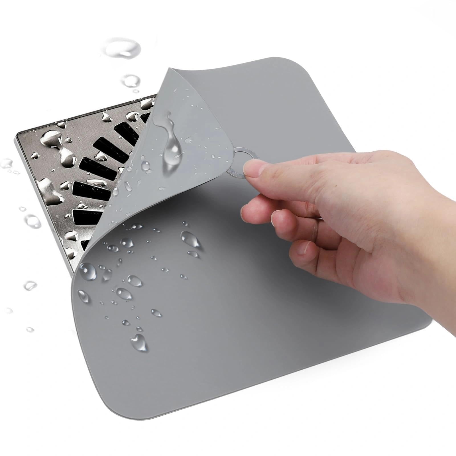 Tapón de Ducha antiolor, 2 Unidades de Silicona Gris 20 x 20 cm Protector de Drenaje, ubierta de Desagüe de Piso, solución eficaz contra los Malos olores protección Duradera de tu Sanitaria