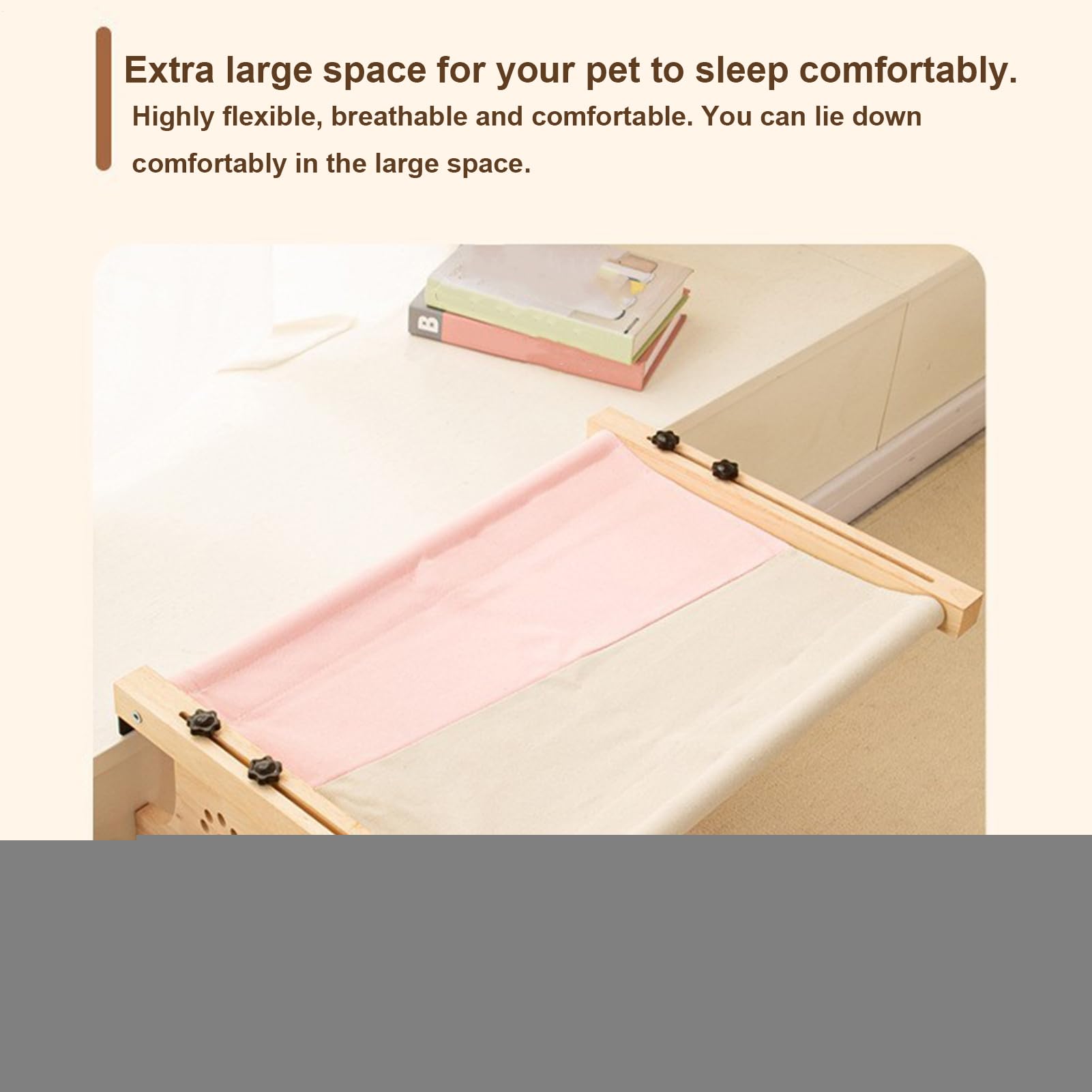 Percha De Alféizar Estructura Resistente Ajustable De Madera Y Metal con | Fácil Asiento Percha En Alfeizar De La Ventana Hamaca Interior Ajustable Y Resistente Con