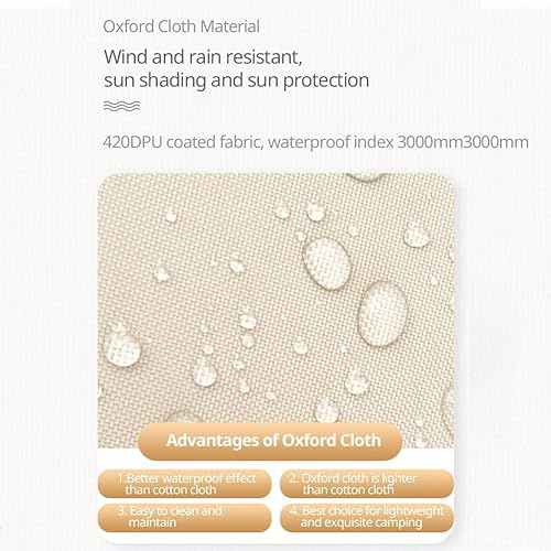 Miniatura 9 de Tienda de campaña de aire para 4 estaciones con área de estar y dormir separada, yurta impermeable con bomba y orificio para estufa, 8-10 personas