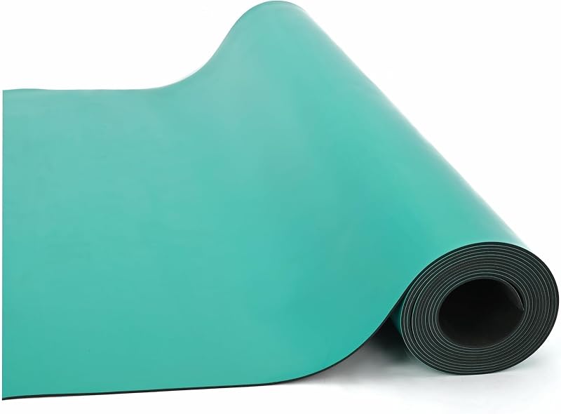 uyoyous Rollo de tapete antiestático ESD de 23,6" x 118" Tapete de goma para escritorio con conexión a tierra ESD de alta temperatura tapete de escritorio antiestático para teléfono, PC, reparación de dispositivos sensibles a ESD - Verde