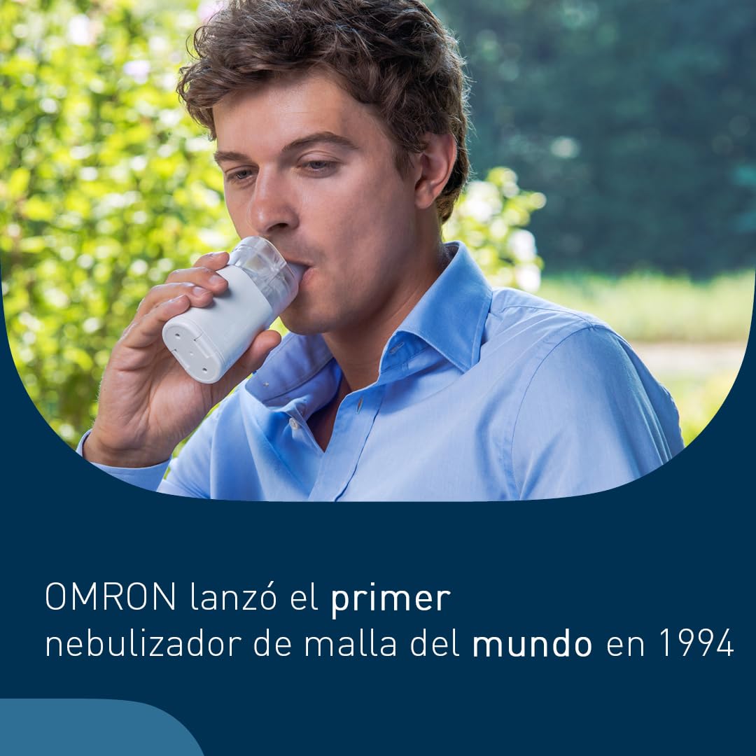 OMRON MicroAir U100 Nebulizador portátil – Nebulizador portátil silencioso para adultos y bebé, efectivo para enfermedades respiratorias desde el resfriado hasta el asma