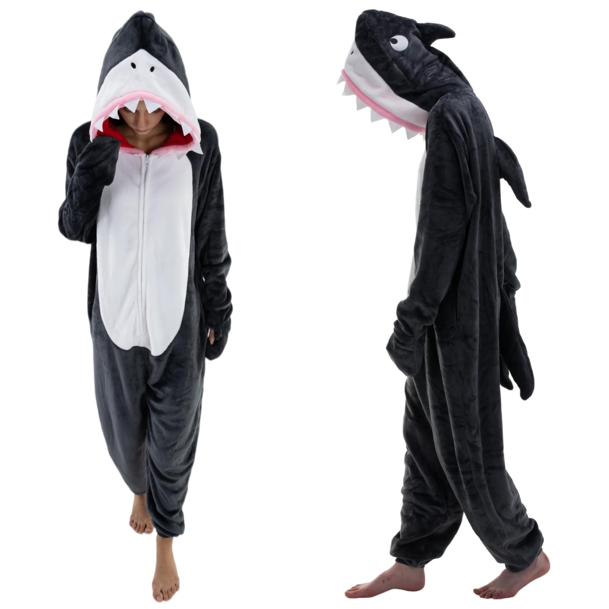 Snug Fit Unisex Adult Onesie Pajamas, Flannel Cosplay Animal One Piece Halloween Costume…