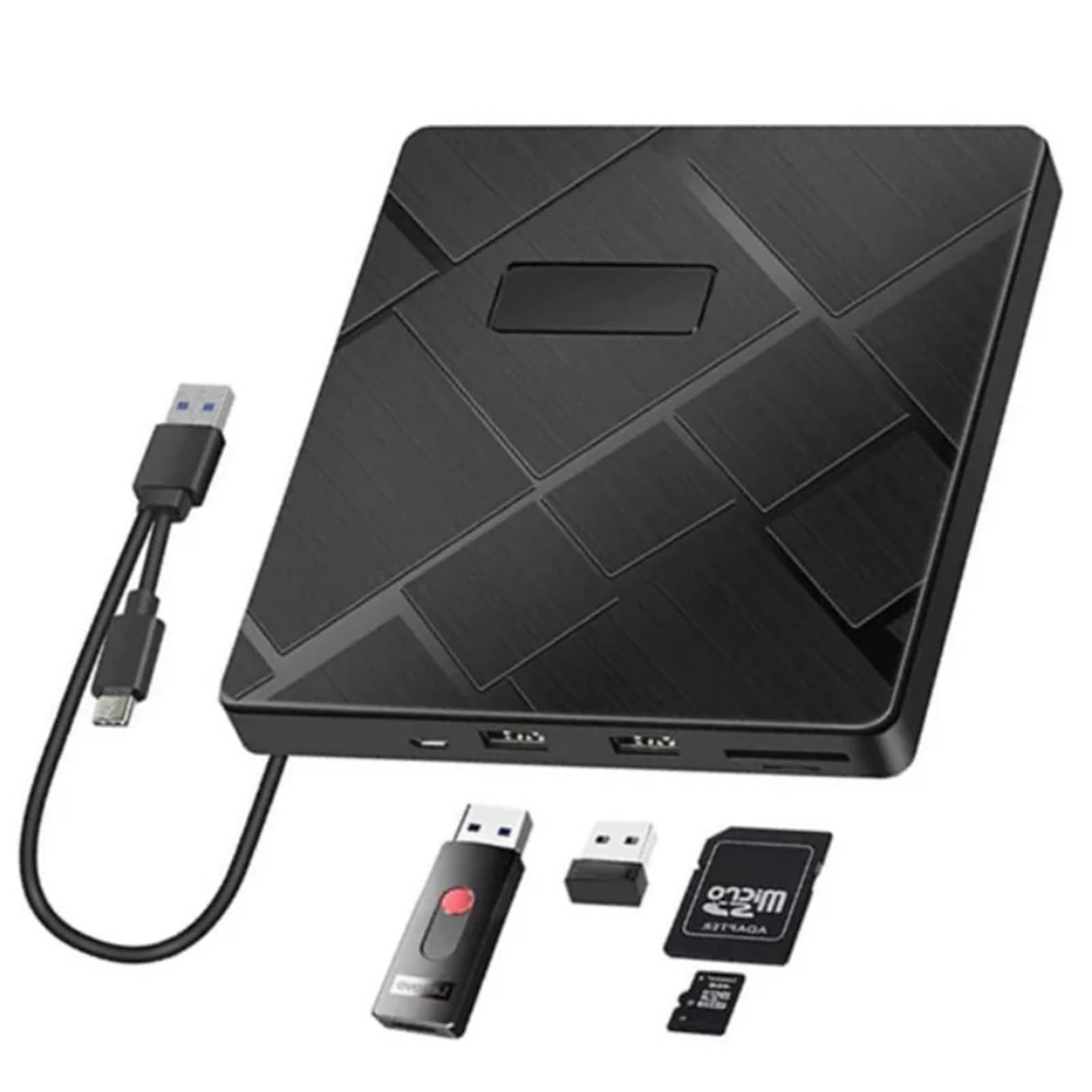 Reproductor y grabador de DVD externo con ranuras SD y TF para PC o portátil de escritorio 8