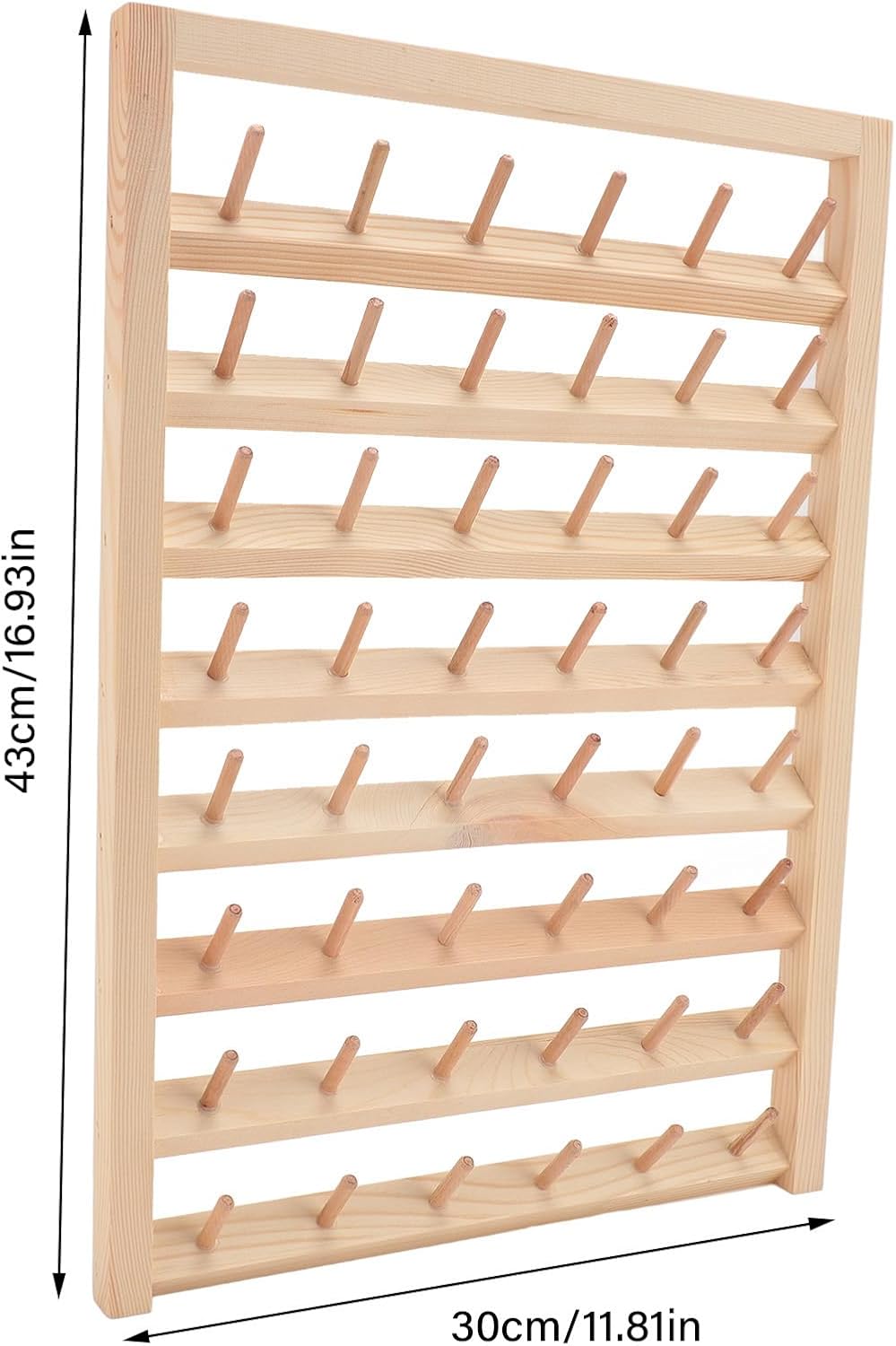 48 Spool Wooden Thread Holder, Wooden Thread Organizer Wall Rack, Sewing and Embroidery Threads Organizer for Storing Sewing, Quilting, And Embroidery Spools