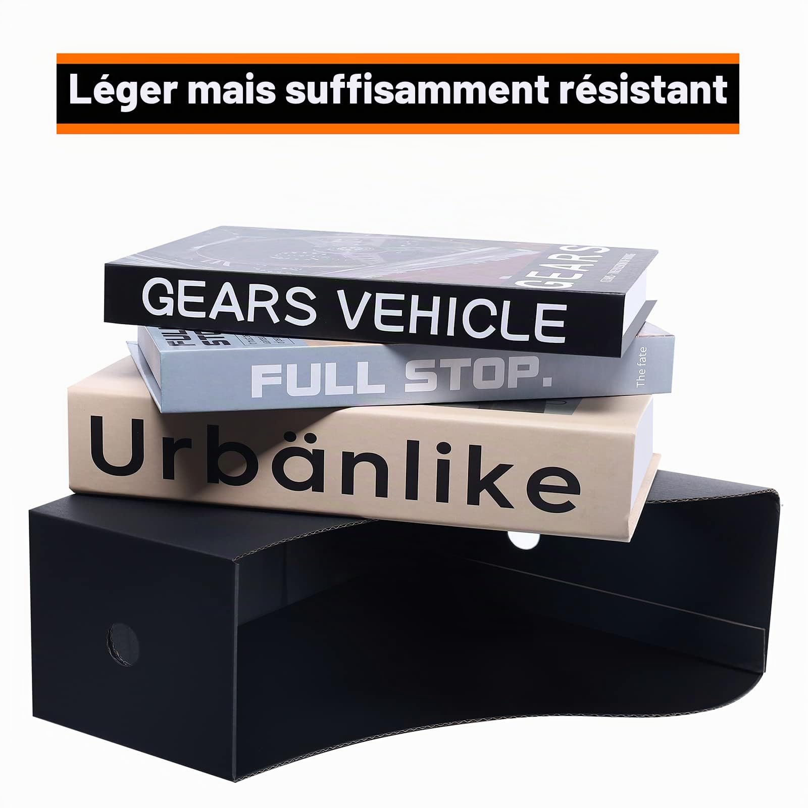 Lot de 6 Porte-revues en Carton, dos 10 cm, Dimensions 26,7 x 26 x 10,2 cm, Pour documents au format A4 - Couleur Noir