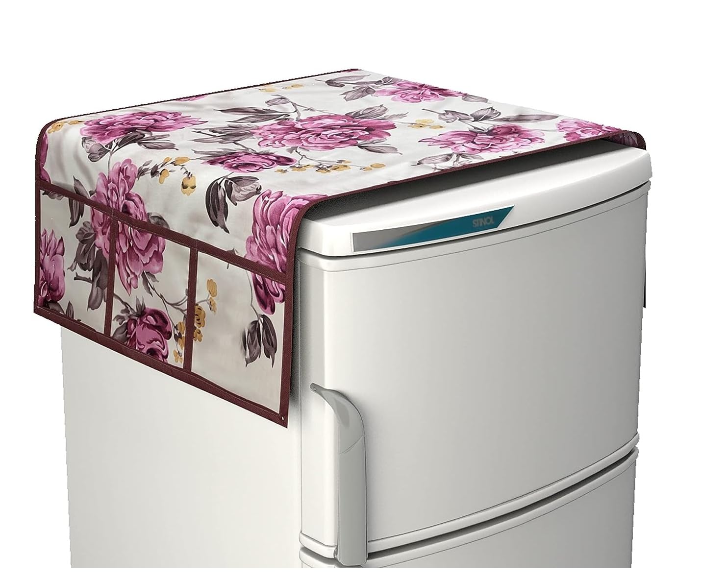 The Endless Store Combo Fridge Top Cover(21 X 39 Inches) (Pink Flower)