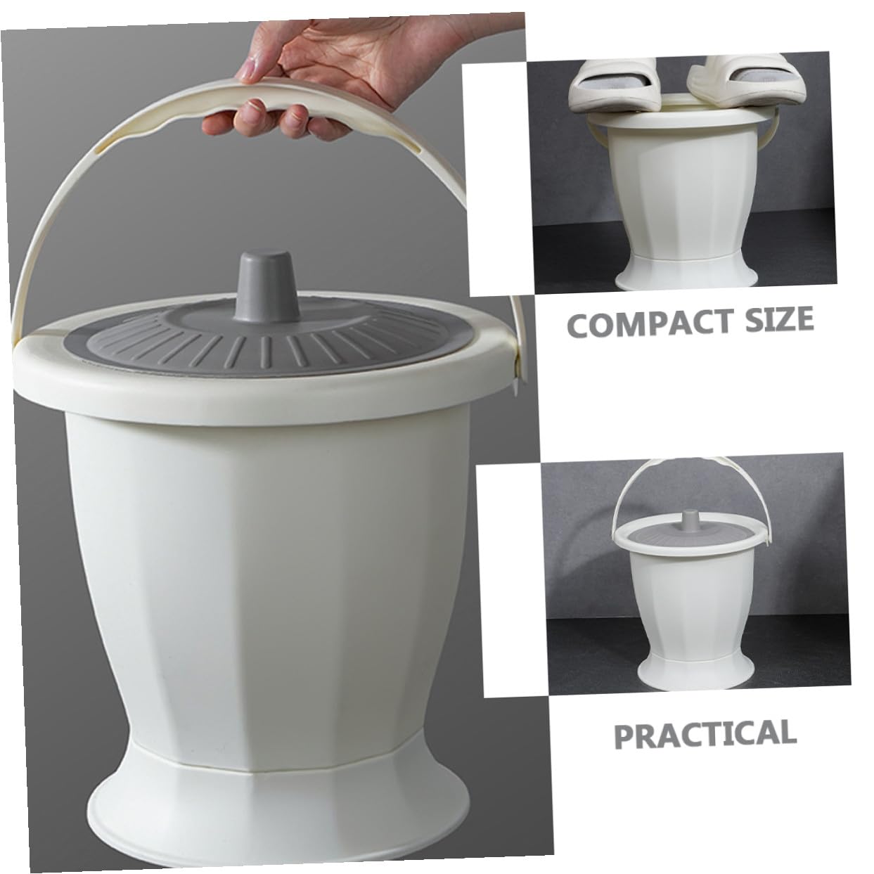 POPETPOP Vaso Usare, p e Urinare Portatile in Plastica Coperchio Facile per Adulti e Anziani, Adatto Casa e Viaggio