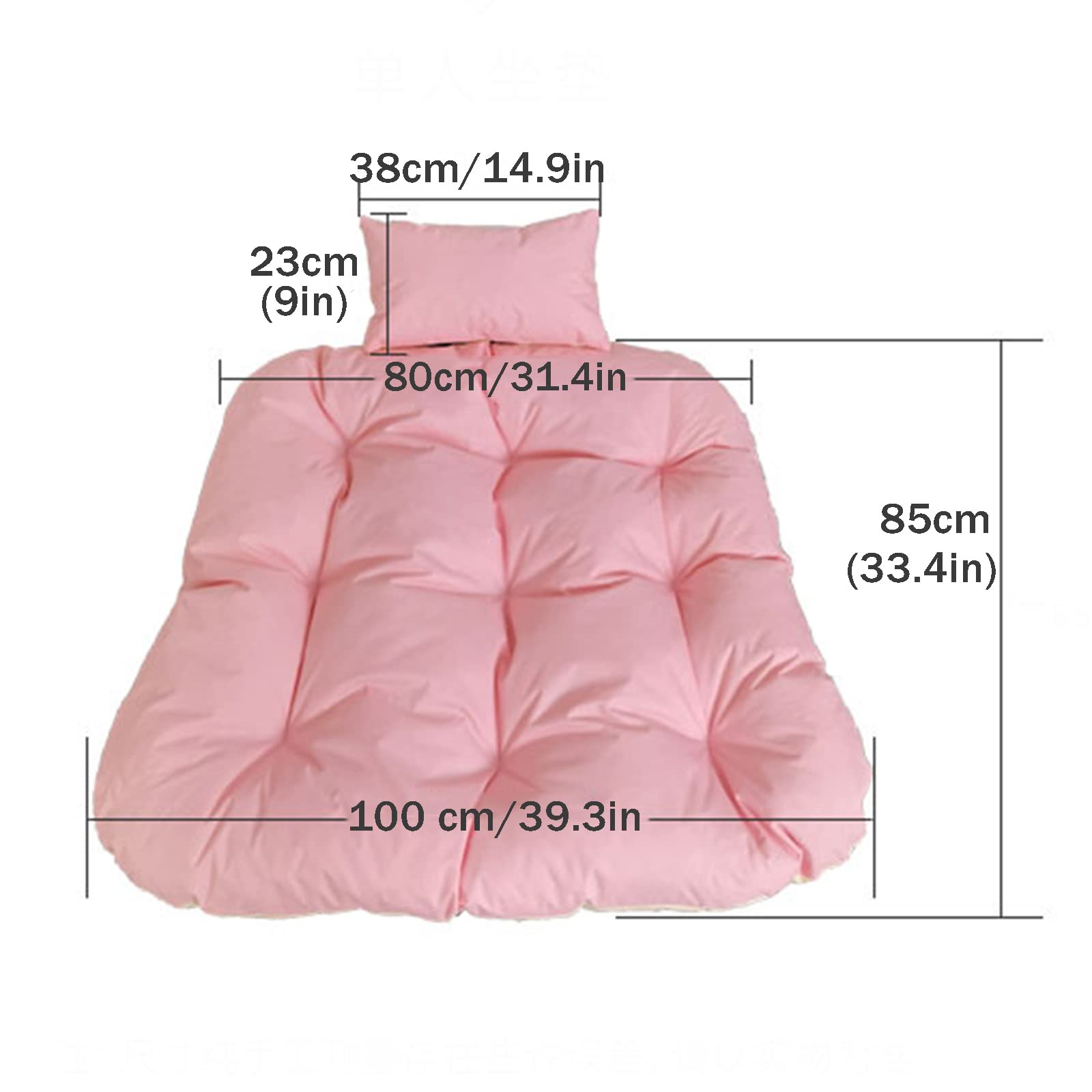 Columpio colgante doble con forma de huevo, cómoda cesta de ratán para 1 a 2 personas, para interiores y exteriores, patio, lavable, 100 x 85 cm, ideal para balcón y jardín